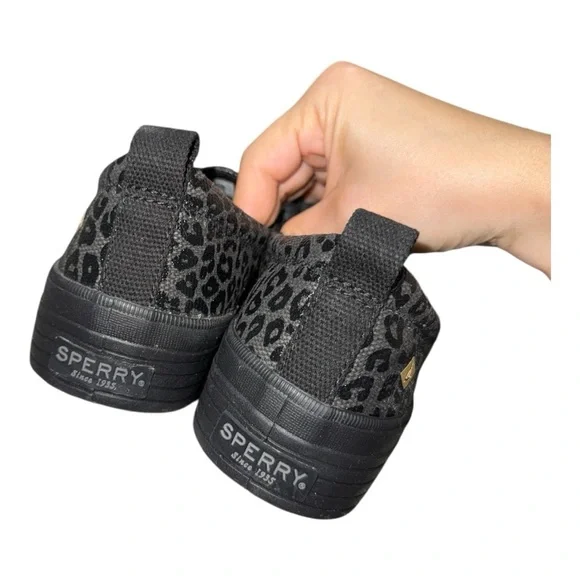 Women’s Sperry Black Animal Cheetah Print Sneakers - 7 - Picture 4 of 10